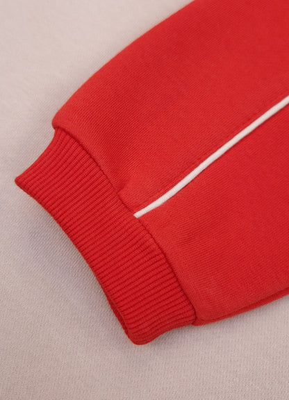 YB - 2517 - Red | 330-340 GSM Premium Cotton Fleece | Hd Print
