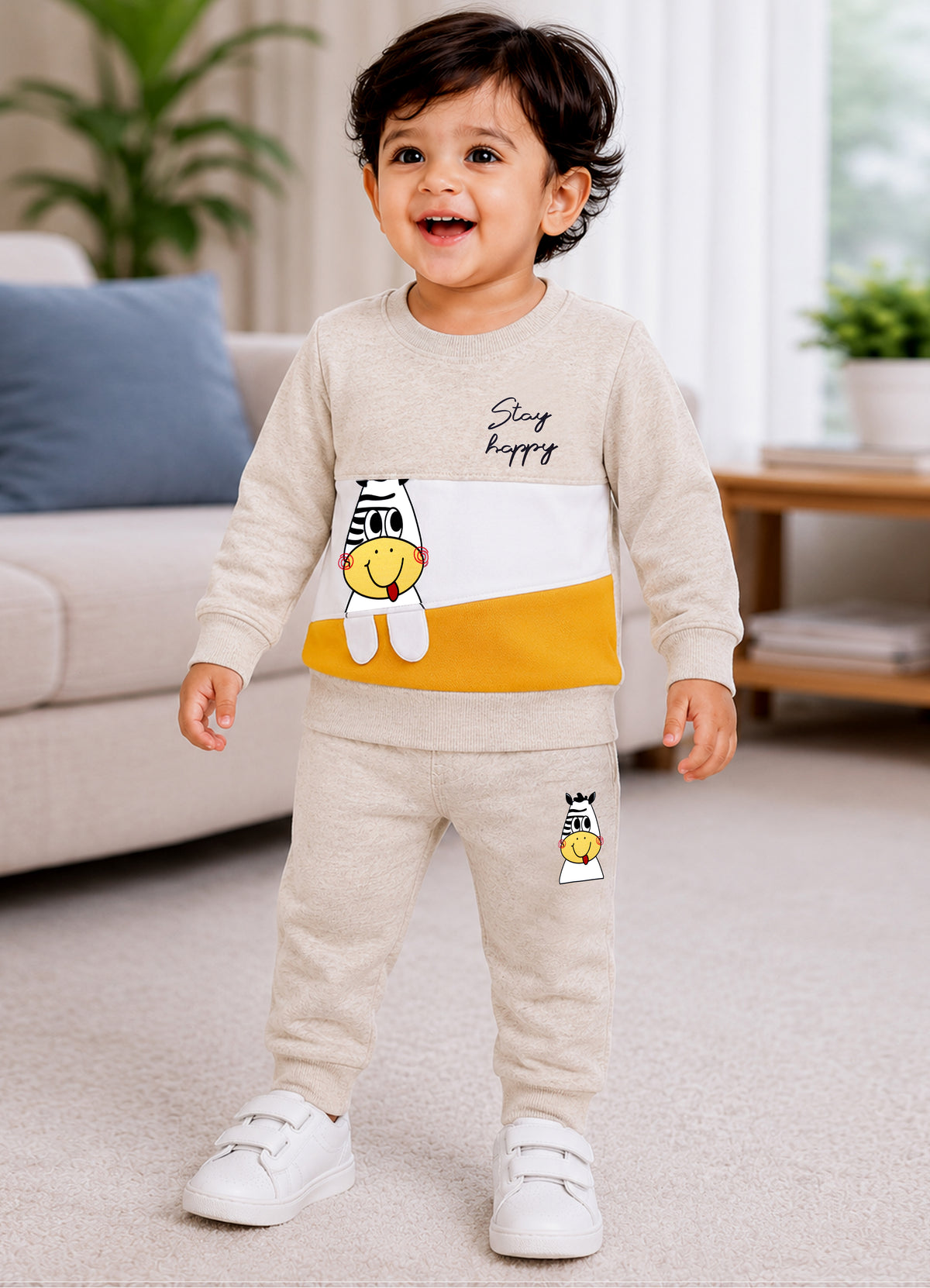 YB - 2518 - Beige | 330-340 GSM Cotton Fleece Premium Design