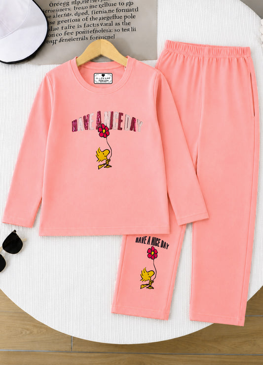 YB - 9034 - Peach - Premium quality cotton lycra fabric 180-190 gsm with print and embroidery