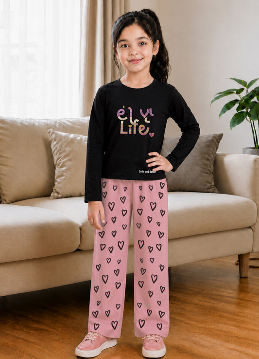 YB - 9036 - Black - Premium quality cotton lycra fabric 180-190 gsm with smart  print work