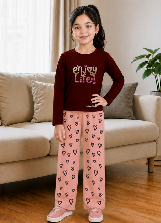 YB - 9036 - Mahroon - Premium quality cotton lycra fabric 180-190 gsm with smart print