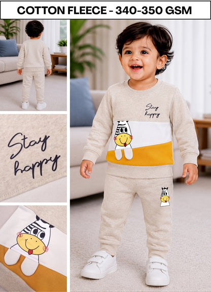 YB - 2518 - Beige | 330-340 GSM Cotton Fleece Premium Design