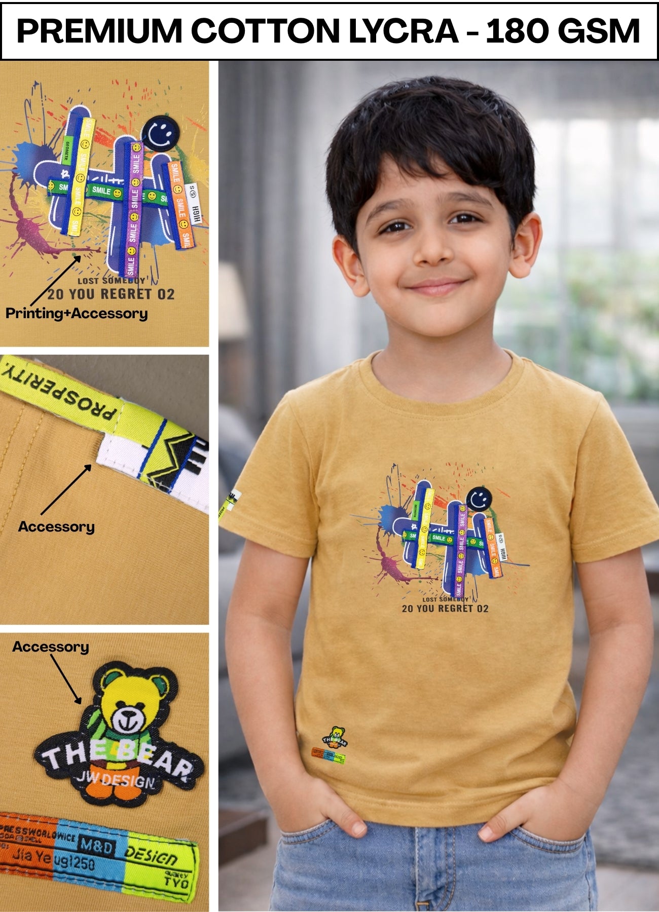 FL - 1543 - Print and accessory Gold ( Pack of 7 )