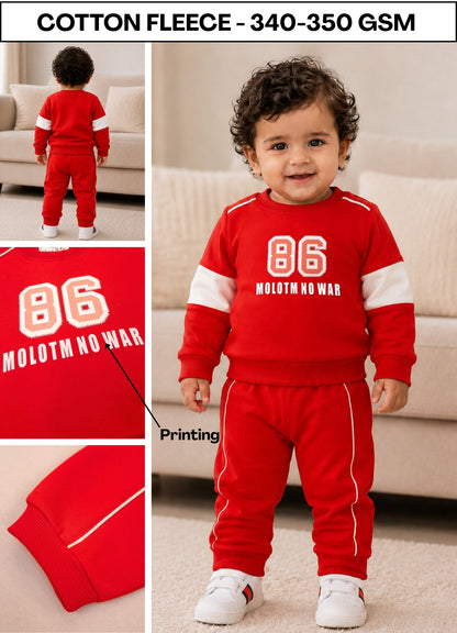 YB - 2517 - Red | 330-340 GSM Premium Cotton Fleece | Hd Print