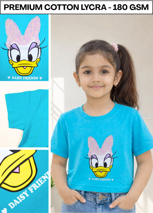 Yb - 67 - Cyan Fancy Croptop ( Pack of 6 )