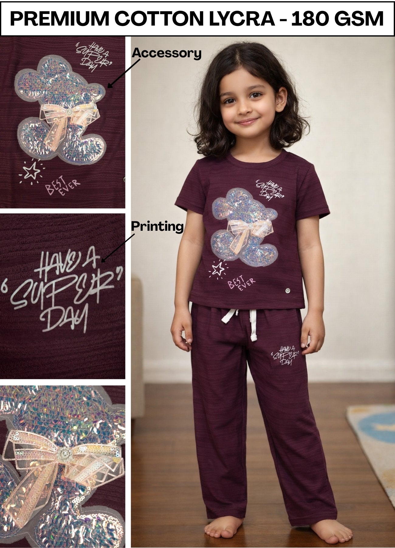 FL - 6426 Burgundy Cord Set ( Pack of 6 )