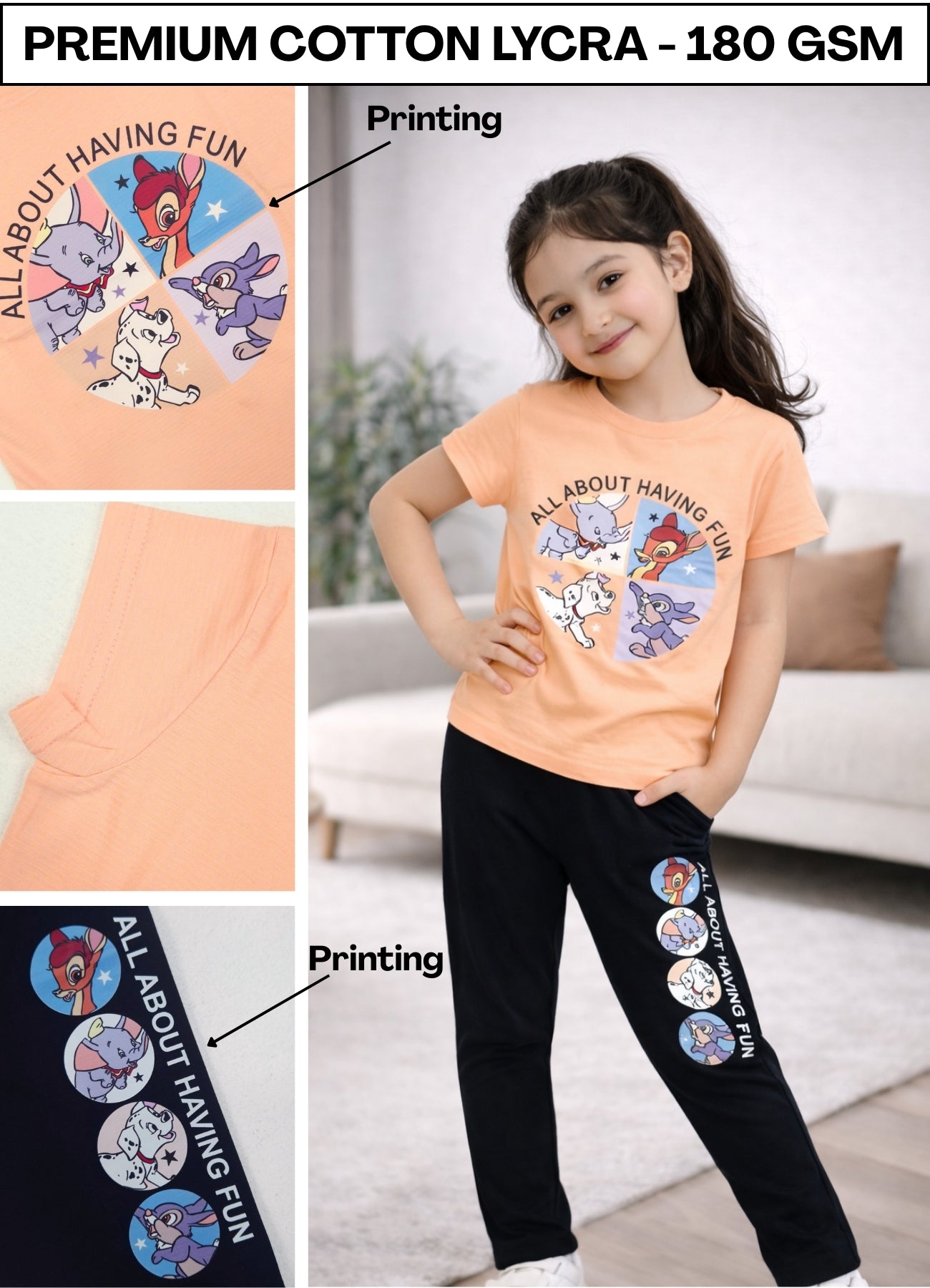 FL - 6437 Orange Cord set ( Pack of 6 )