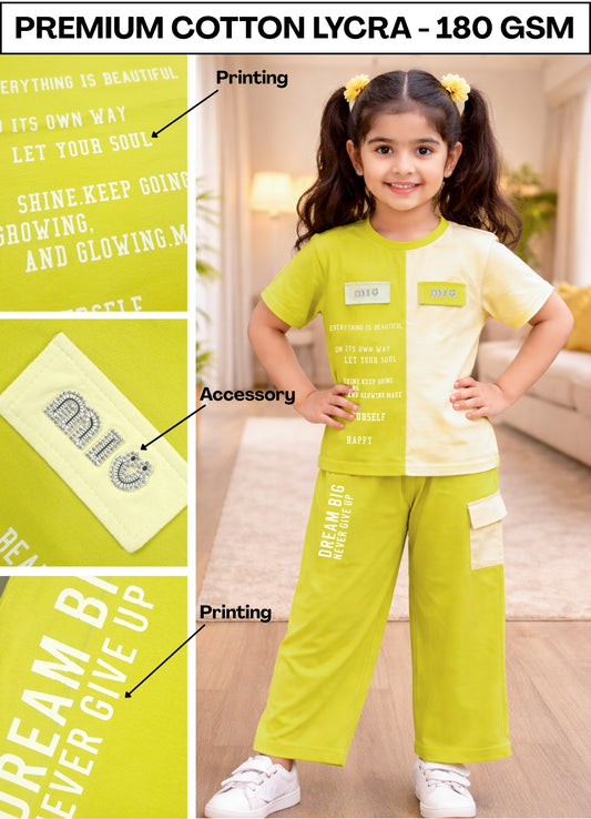 FL - 1701 Light Green Cord Set - ( Pack of 6 )