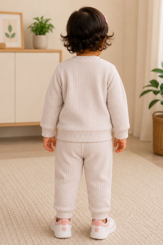520 - Grey  - Infant cord set | 320 - 330 GSM Imported Soft fabric