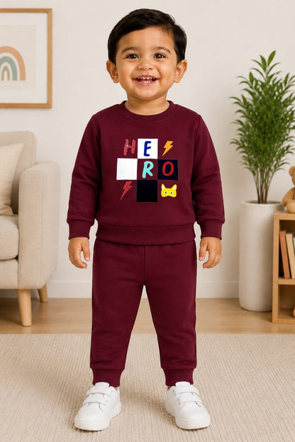 521  - Maroon - Infant cord set | 280 - 290 GSM Premium Cotton Fleece