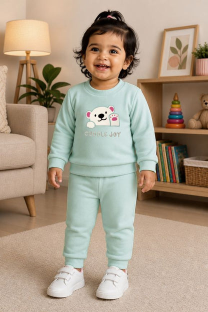 523  - Aqua Blue - Infant cord set | 320 - 330 GSM Imported Soft fabric