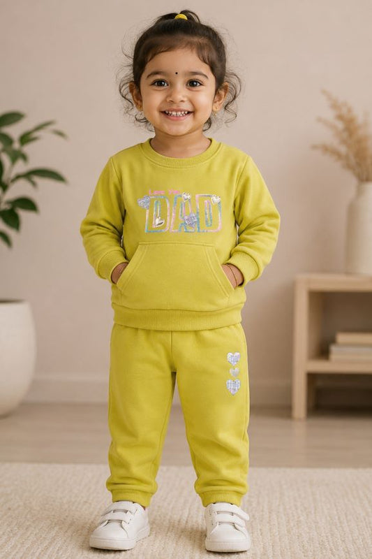 529 -Yellow Green - Infant cord set | 280 - 290 GSM Premium Cotton Fleece