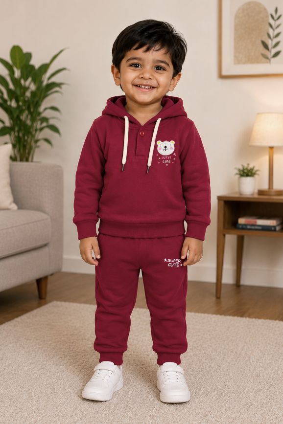 540 - Mahroon - Infant cord set | 280 - 290 GSM Premium Cotton Fleece