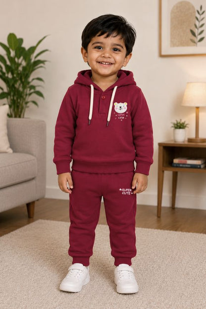540 - Mahroon - Infant cord set | 280 - 290 GSM Premium Cotton Fleece