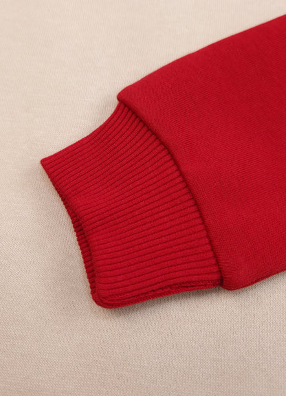 541 - Red - Infant Little Paws” Embroidered Cozy Co-Ord Set | 280 - 290 GSM Premium Cotton Fleece