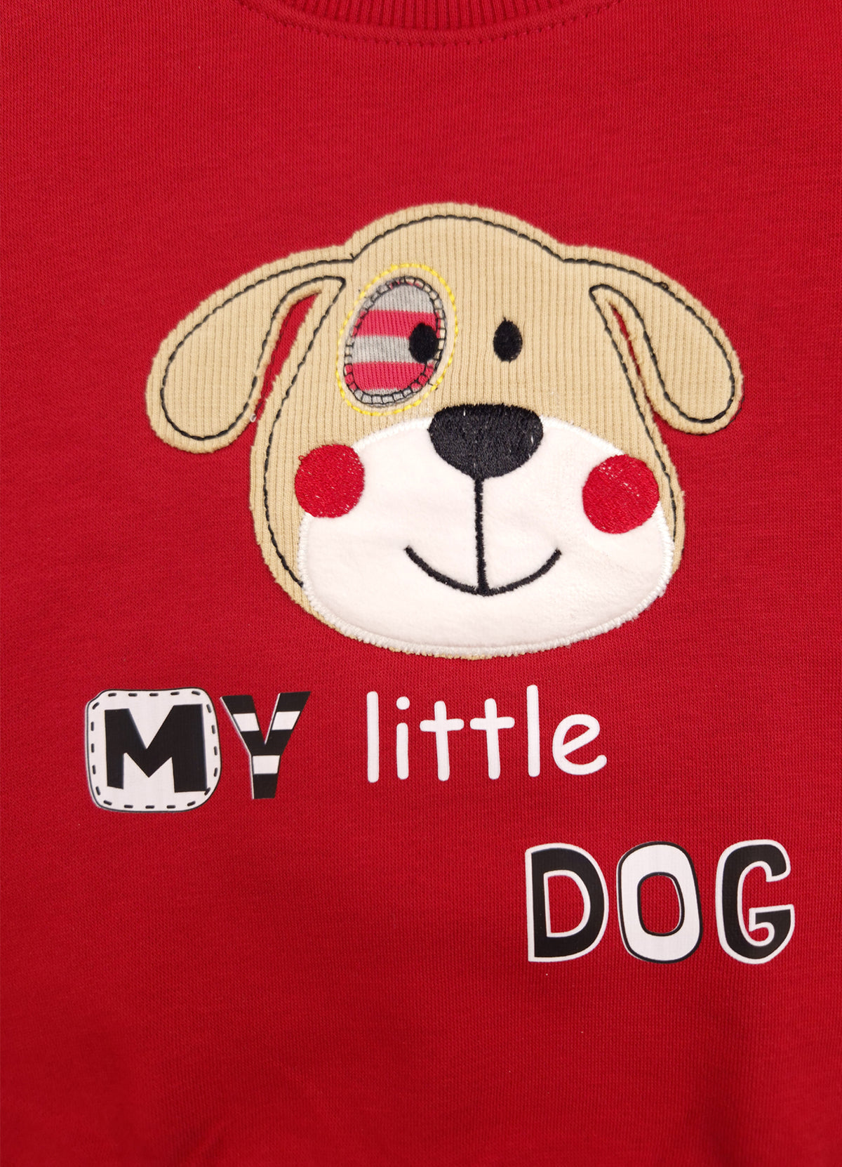 541 - Red - Infant Little Paws” Embroidered Cozy Co-Ord Set | 280 - 290 GSM Premium Cotton Fleece