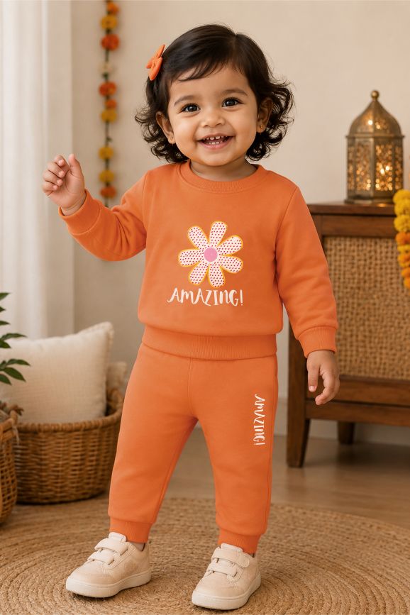 542 -  Orange  - Infant cord set | 280 - 290 GSM Premium Cotton Fleece