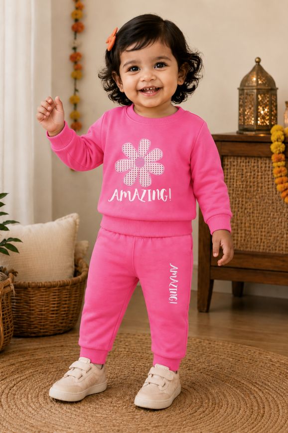 542 -  Pink  - Infant cord set | 280 - 290 GSM Premium Cotton Fleece