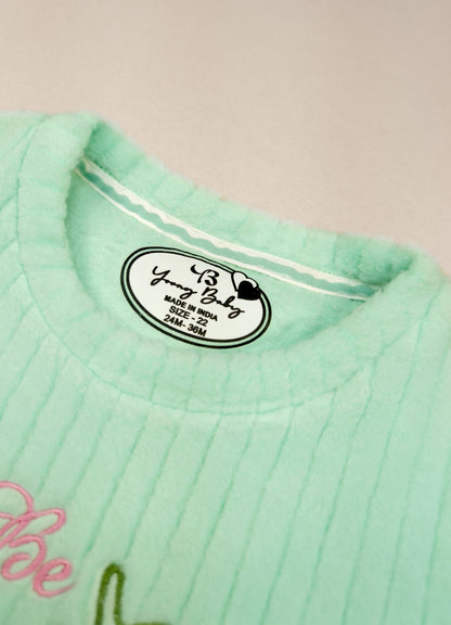 544 - Aqua Blue - 🐧 infant Minty Penguin Embroidered Cozy Set | 320 - 340 GSM Imported Soft Fabric