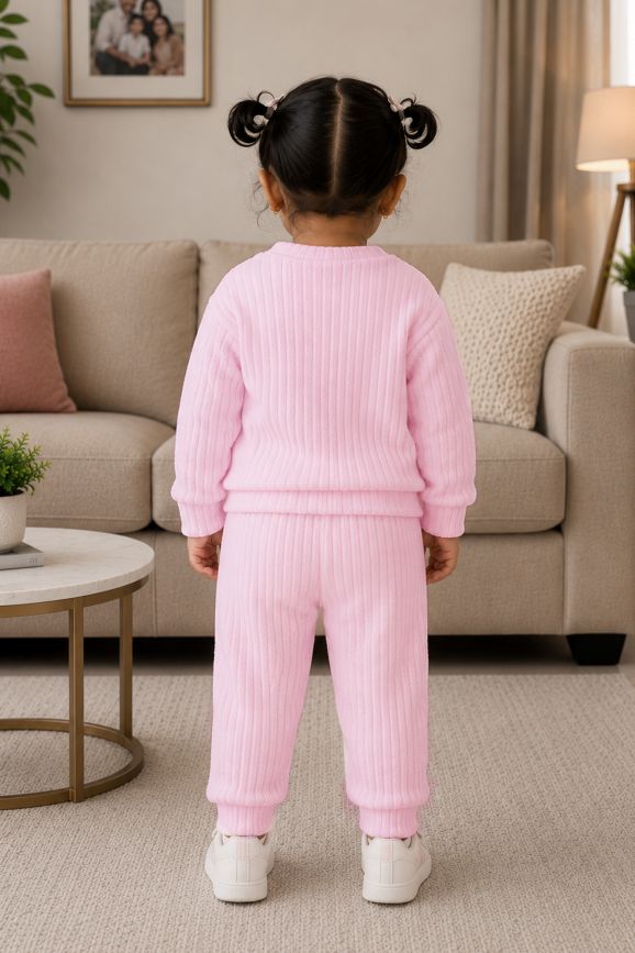 544 - Pink - 🐧 Infant Pink Penguin Embroidered Cozy Set| 320 - 340 GSM Imported Soft Fabric
