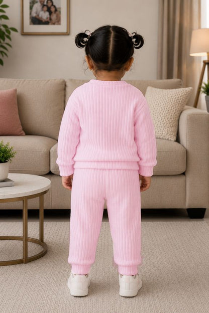 544 - Pink - 🐧 Infant Pink Penguin Embroidered Cozy Set| 320 - 340 GSM Imported Soft Fabric