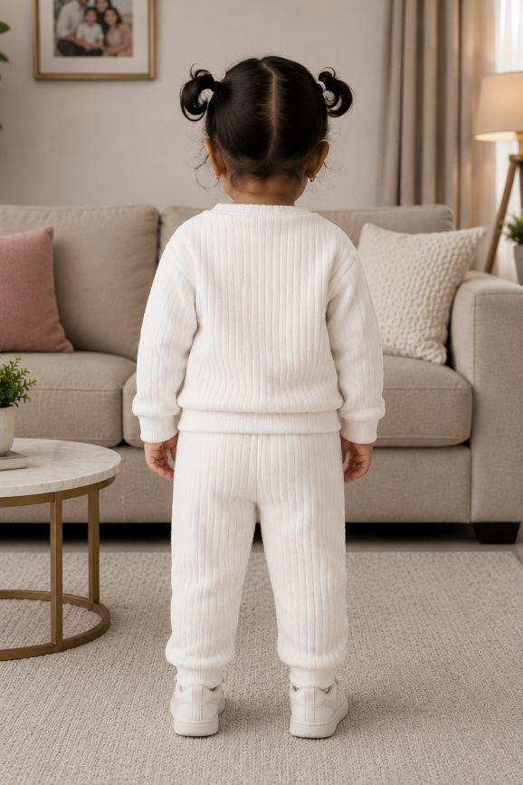 544 - Grey - 🐧 Infant Gray Penguin Embroidered Cozy Set| 320 - 340 GSM Imported Soft Fabric