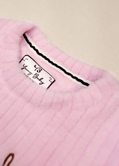 544 - Pink - 🐧 Infant Pink Penguin Embroidered Cozy Set| 320 - 340 GSM Imported Soft Fabric