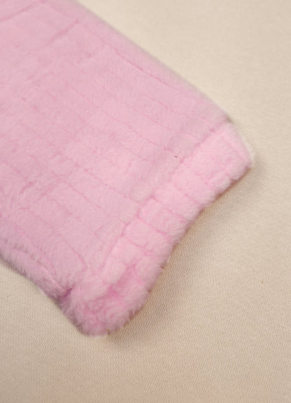 544 - Pink - 🐧 Infant Pink Penguin Embroidered Cozy Set| 320 - 340 GSM Imported Soft Fabric