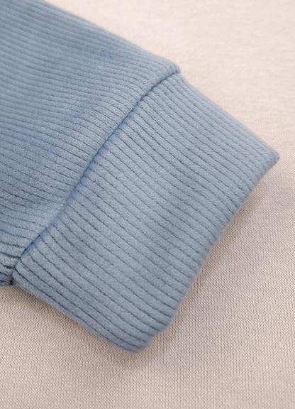 545 - Sky - Infant Sweet Cloud Dreams – Embroidered Ribbed Cord Set| 320 - 340 GSM Imported Soft Fabric
