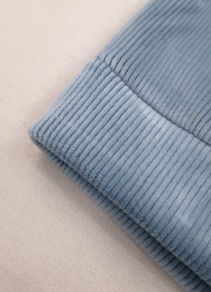 545 - Sky - Infant Sweet Cloud Dreams – Embroidered Ribbed Cord Set| 320 - 340 GSM Imported Soft Fabric