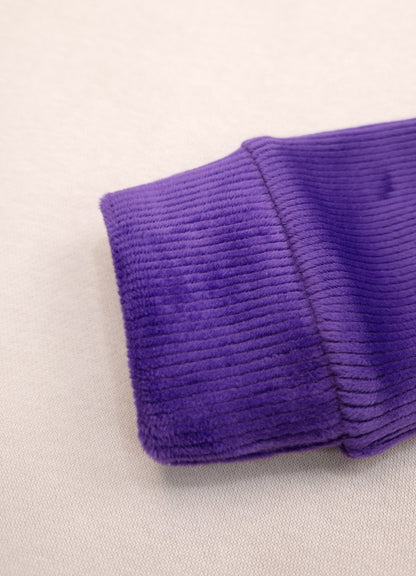 545 - Purple - Infant Sweet Cloud Dreams – Embroidered Ribbed Cord Set | 320 - 340 GSM Imported Soft Fabric