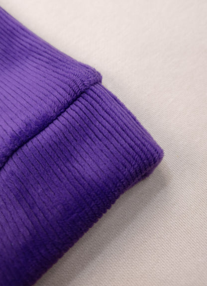 545 - Purple - Infant Sweet Cloud Dreams – Embroidered Ribbed Cord Set | 320 - 340 GSM Imported Soft Fabric
