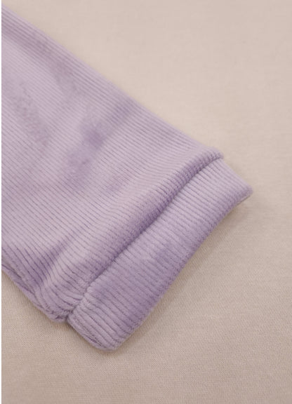 546 -  Lavender- Infant Kitty Embroidered  Co-Ord Set | 320 - 340 GSM  Imported Soft Fabric