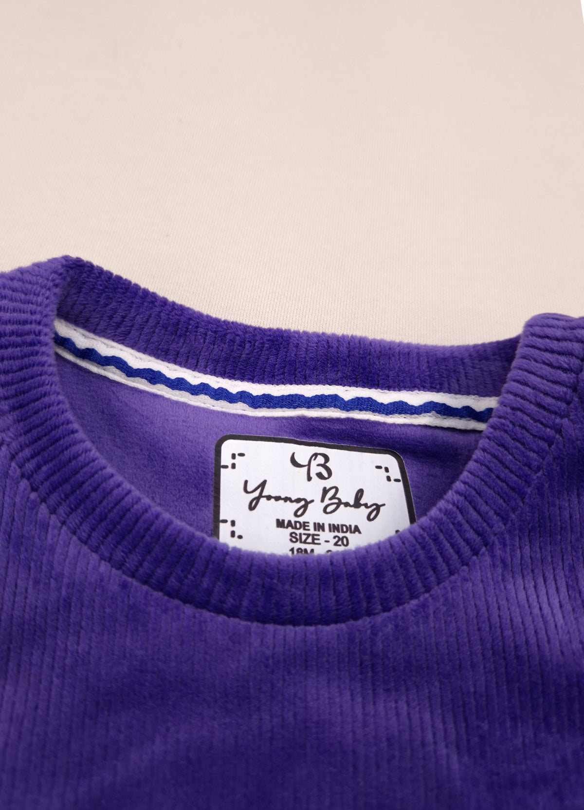 546 - Purple - Infant  Kitty Embroidered Co-Ord Set| 320 - 340 GSM  Imported Soft Fabric