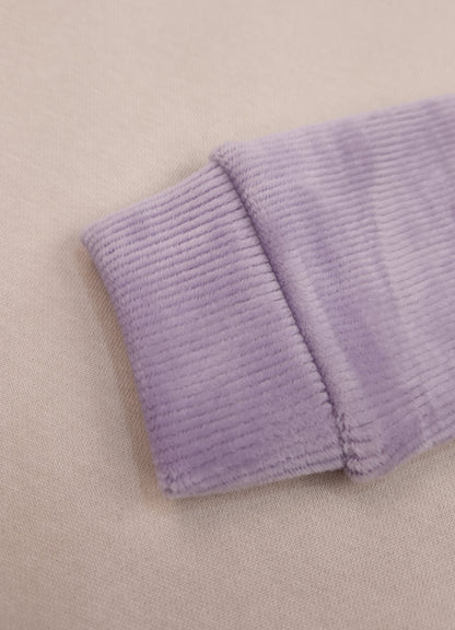 546 -  Lavender- Infant Kitty Embroidered  Co-Ord Set | 320 - 340 GSM  Imported Soft Fabric