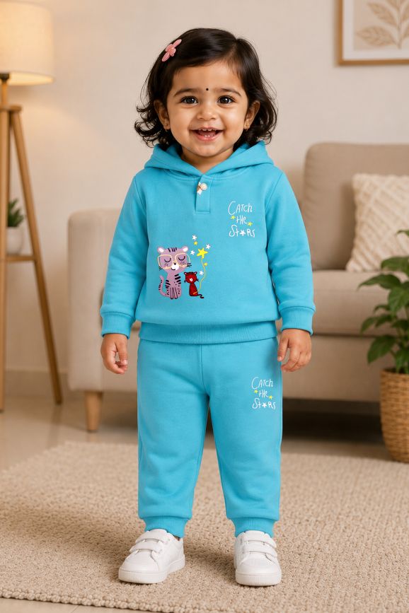 580 - Sky - infant cord set | 280 - 290 GSM Premium Cotton Fleece