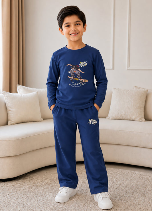 YB - 215 - Blue - Premium Quality Cotton Lycra 180-190 gsm fabric